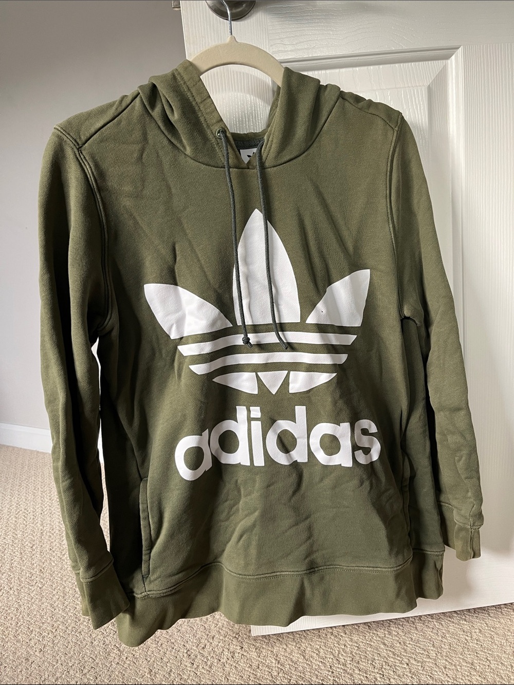 FREE with any other purchase! Adidas Olive Green Trefoil Hoodie